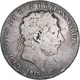 1819 LX Crown - George III British Silver Coin