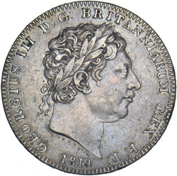 1819 LIX Crown - George III British Silver Coin - Nice