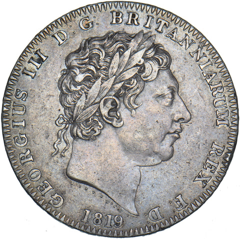 1819 LIX Crown - George III British Silver Coin - Nice