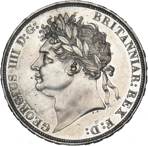1821 Crown - George IV British Silver Coin - Very Nice
