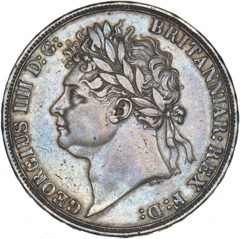 1822 TERTIO Crown - George IV British Silver Coin - Nice