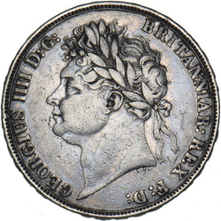 1822 TERTIO Crown - George IV British Silver Coin - Nice