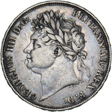 1822 TERTIO Crown - George IV British Silver Coin - Nice
