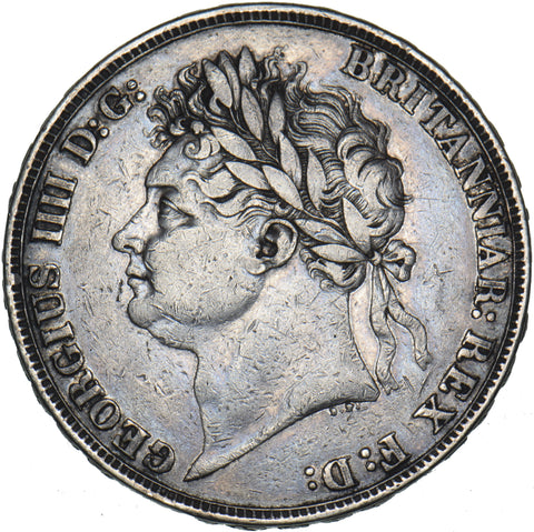 1822 TERTIO Crown - George IV British Silver Coin - Nice