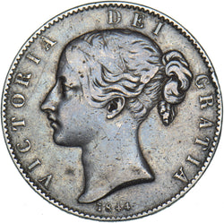 1844 Crown (Cinquefoil Stops) - Victoria British Silver Coin - Nice