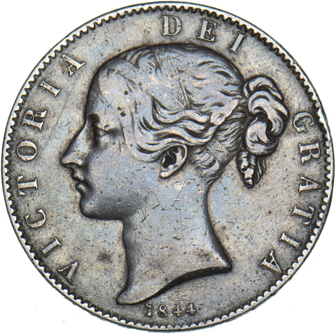 1844 Crown (Cinquefoil Stops) - Victoria British Silver Coin - Nice