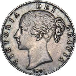 1845 Crown - Victoria British Silver Coin - Nice