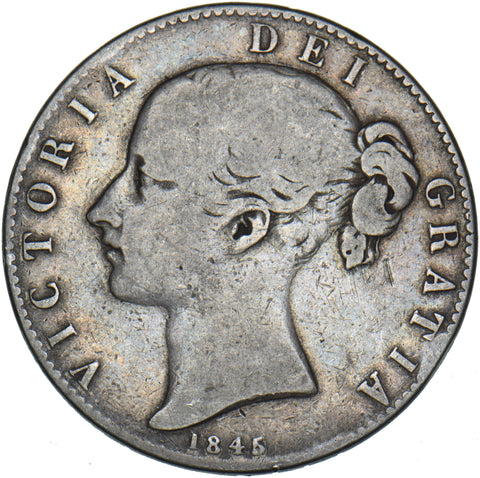 1845 Crown - Victoria British Silver Coin