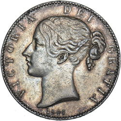 1845 Crown - Victoria British Silver Coin - Nice