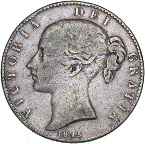 1845 Crown - Victoria British Silver Coin