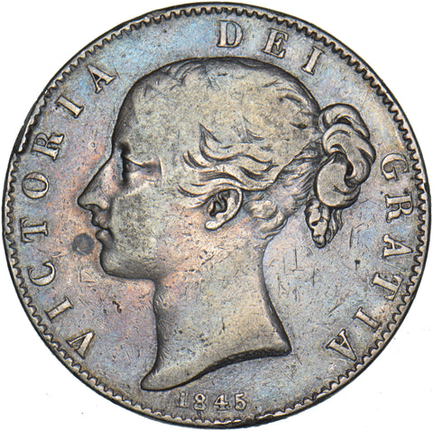 1845 Crown - Victoria British Silver Coin