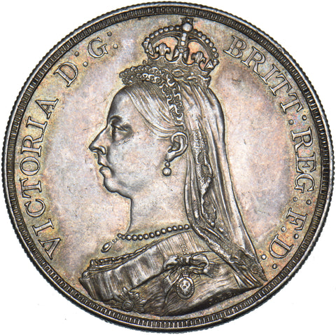 1887 Crown - Victoria British Silver Coin - Very Nice