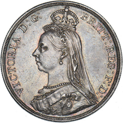1887 Crown - Victoria British Silver Coin - Very Nice