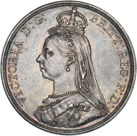 1887 Crown - Victoria British Silver Coin - Very Nice