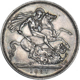 1887 Crown - Victoria British Silver Coin - Very Nice