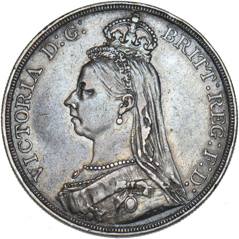 1887 Crown - Victoria British Silver Coin - Nice