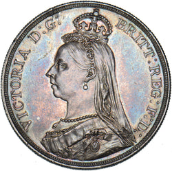 1887 Crown - Victoria British Silver Coin - Superb
