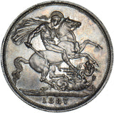 1887 Crown - Victoria British Silver Coin - Superb