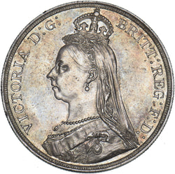 1887 Crown - Victoria British Silver Coin - Superb