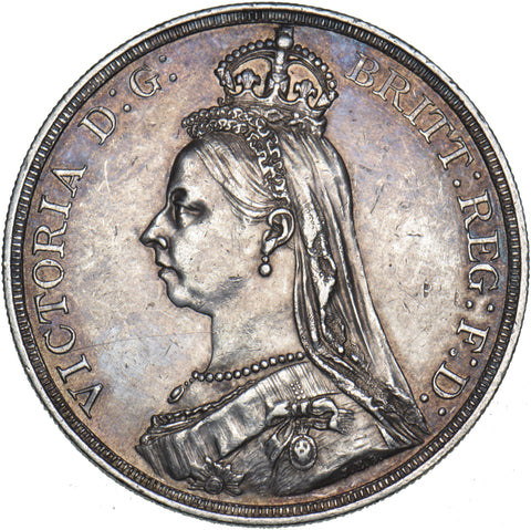 1887 Crown - Victoria British Silver Coin - Nice