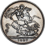 1887 Crown - Victoria British Silver Coin - Nice