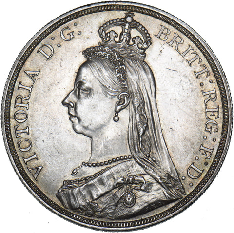 1887 Crown - Victoria British Silver Coin - Superb