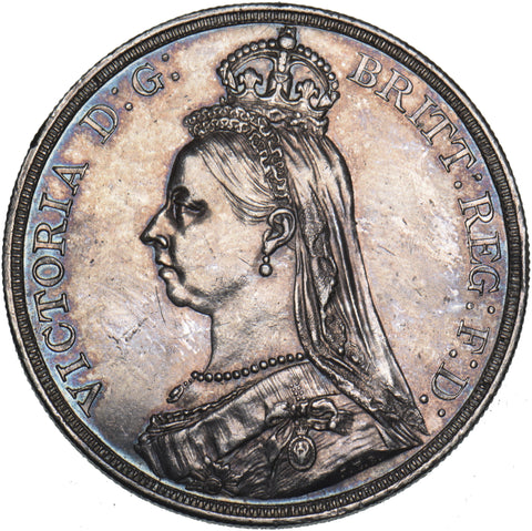 1887 Crown - Victoria British Silver Coin - Very Nice