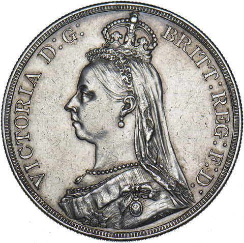 1887 Crown - Victoria British Silver Coin - Very Nice