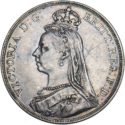 1889 Crown - Victoria British Silver Coin - Nice