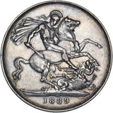 1889 Crown - Victoria British Silver Coin - Nice