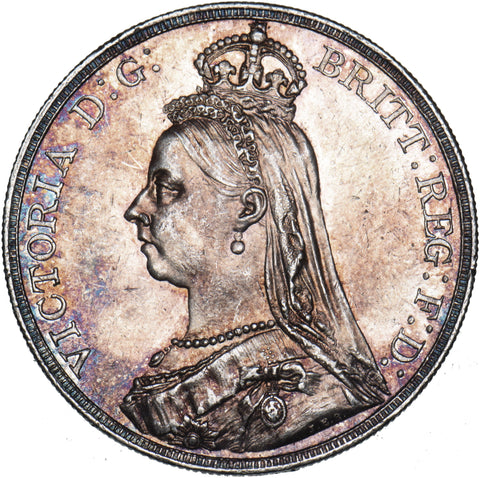 1889 Crown - Victoria British Silver Coin - Very Nice