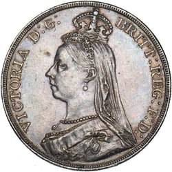 1889 Crown - Victoria British Silver Coin - Very Nice