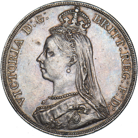1889 Crown - Victoria British Silver Coin - Very Nice