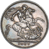 1889 Crown - Victoria British Silver Coin - Very Nice