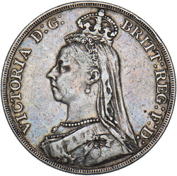 1890 Crown - Victoria British Silver Coin - Nice