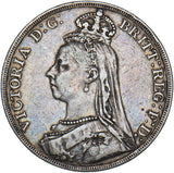 1890 Crown - Victoria British Silver Coin - Nice