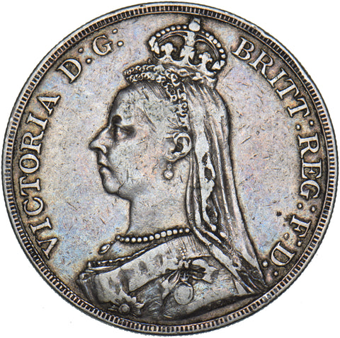 1890 Crown - Victoria British Silver Coin - Nice