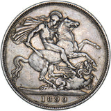 1890 Crown - Victoria British Silver Coin - Nice