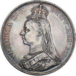 1891 Crown - Victoria British Silver Coin - Very Nice