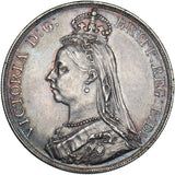 1891 Crown - Victoria British Silver Coin - Very Nice