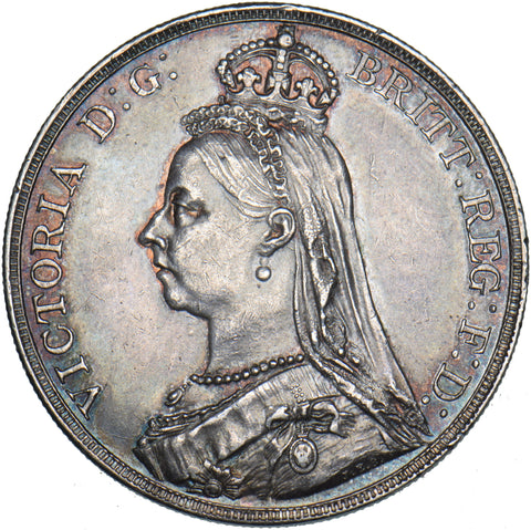 1891 Crown - Victoria British Silver Coin - Very Nice