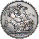 1891 Crown - Victoria British Silver Coin - Very Nice