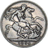 1894 LVII Crown - Victoria British Silver Coin