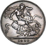 1896 LIX Crown - Victoria British Silver Coin - Nice