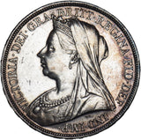 1897 LX Crown - Victoria British Silver Coin - Nice