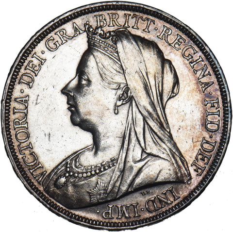 1897 LX Crown - Victoria British Silver Coin - Nice