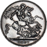 1897 LX Crown - Victoria British Silver Coin - Nice