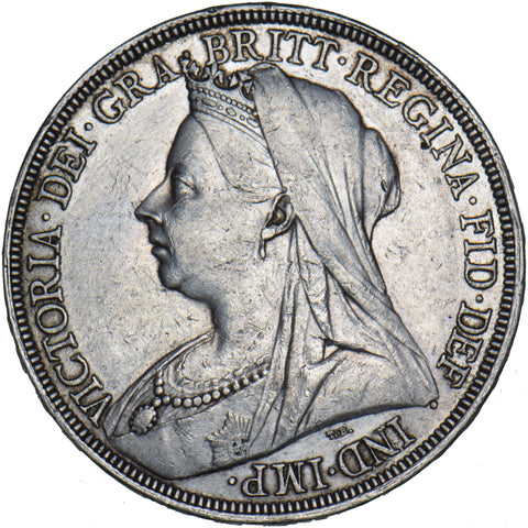1897 LXI Crown - Victoria British Silver Coin - Nice