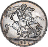 1897 LXI Crown - Victoria British Silver Coin - Very Nice