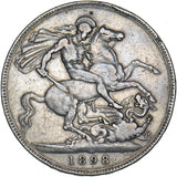 1898 LXII Crown - Victoria British Silver Coin